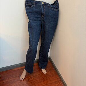 Seven7 High Rise Vintage Straight Jeans Size 12 Dark Wash 31" Inseam